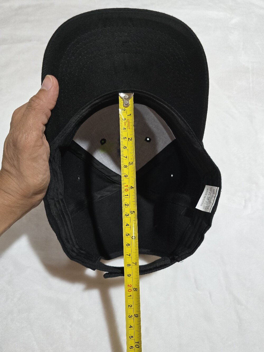 Black Art Face Baseball Cap with Colorful Abstract Design, Hand Painted. Unisex - Picture 10 of 10